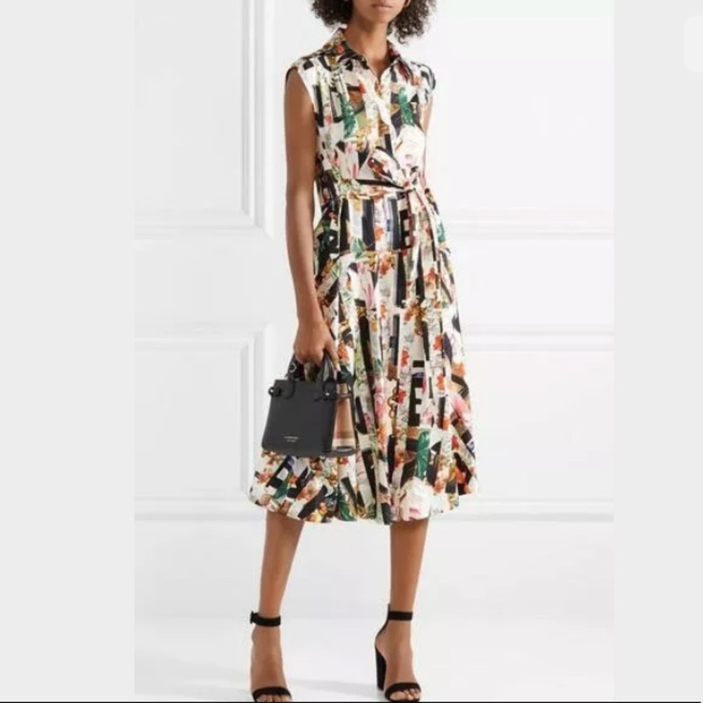 BURBERRY Graffiti Scarf Print Shirt Dress